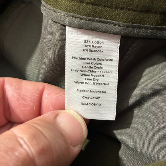 Talbots Newport Pants Womens 12 Green Curvy Trouser Leg Full Length High Rise - Picture 10 of 12